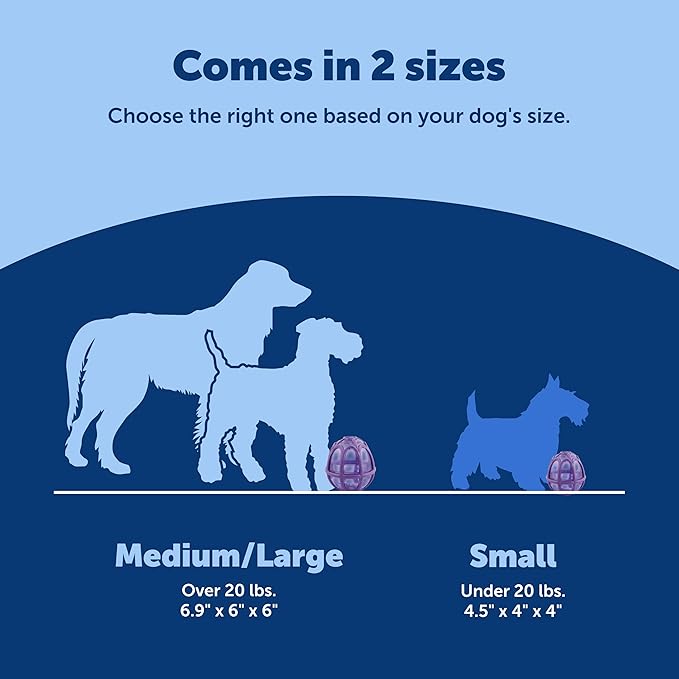PetSafe Busy Buddy Kibble Nibble Dog Toy - Encourages Natural Instinct Feeding - Patented Treat Meter Design - Rubber Bumpers - Interactive Slow Feeder Ball - Purple - Large