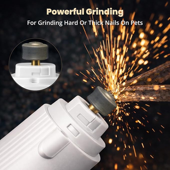 2-in-1 Dog & Cat Nail Clippers with 2 LED Lights, White