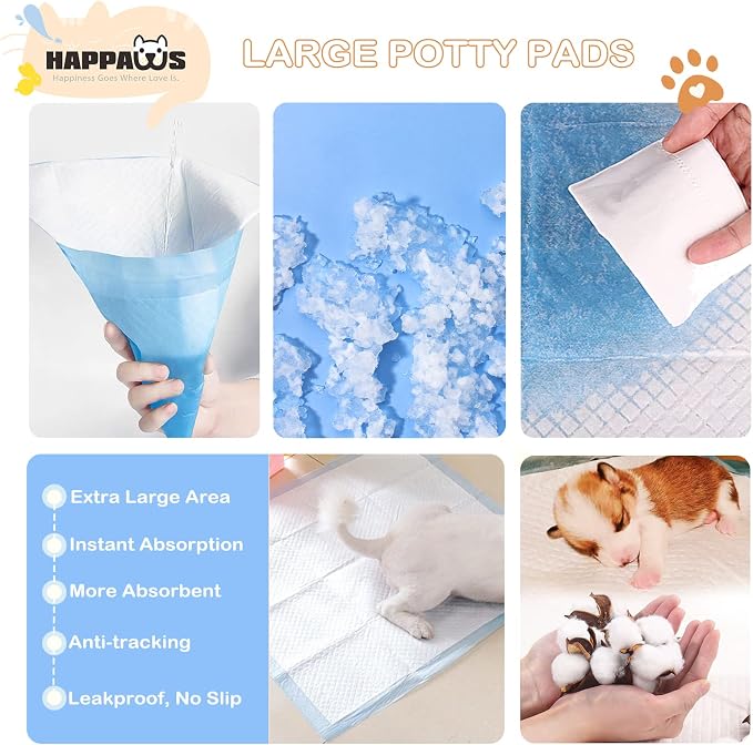 Pee Pads for Dogs, 5-Layer Leak-Proof Puppy Pads Multi-Sized Pet Training Pads for Dogs and Cats, Disposable Strong Absorption Pads for Doggie Kittens Rabbits
