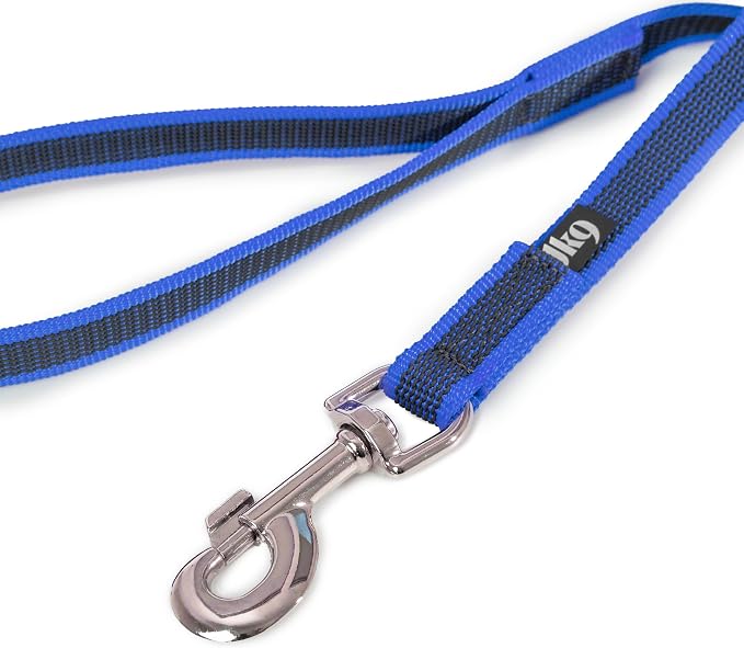 Color & Gray Super-Grip Leash with Handle, 0.79 in x 9.8 ft, Blue-Gray