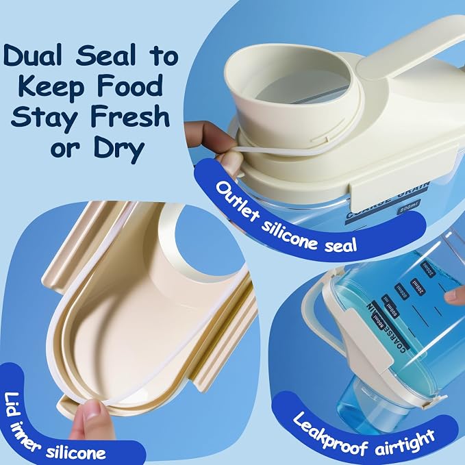 2-3lb Dog Food Storage Containers, 3lb, Acrylic