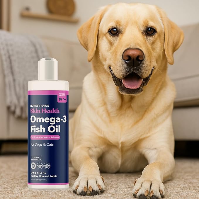 Salmon Oil for Dogs & Cats, Omega 3 Fish Oil for Skin, Coat & Joints, 8oz