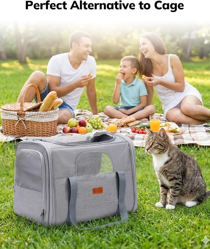 Morpilot Pet Travel Carrier Bag, Light Gray