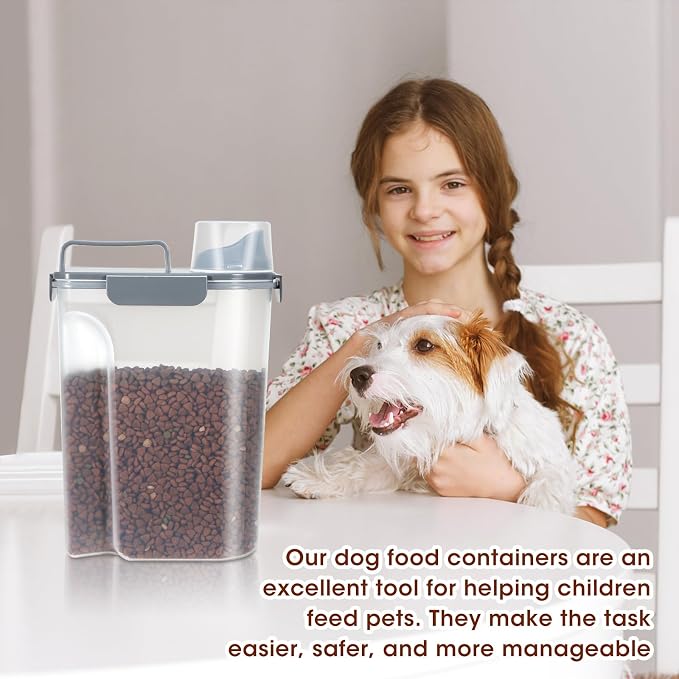 TBMax Dog Food Storage Containers 2 Pack 8 to 10 Lbs, 2-Pack, 10 Lbs, Grey