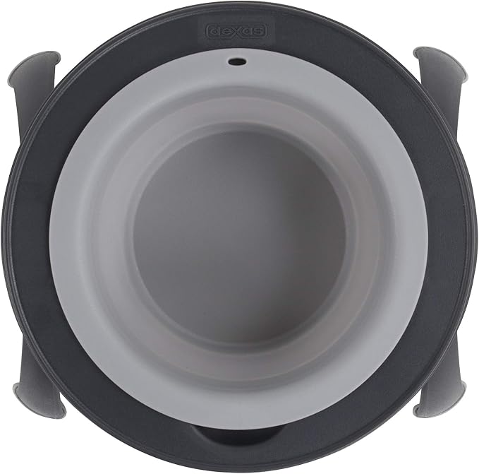 Dexas Pets Single Elevated Pet Feeder/Pet Bowl, Large/ 4 Cup Capacity, Light Gray
