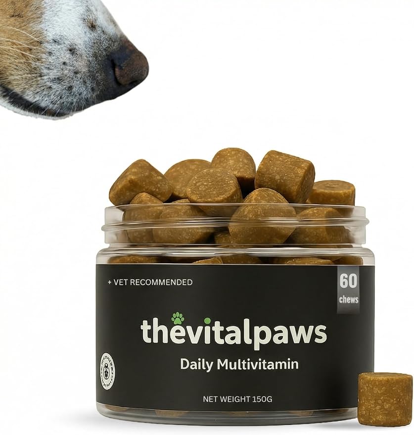 Dog Multivitamin Chews | Daily Probiotic, Hip & Joint, Allergy & Immune Support | Healthy Dog Treats for All Breeds & Sizes | Soft Chews with Glucosamine, Salmon Oil & Probiotics | 60 Ct