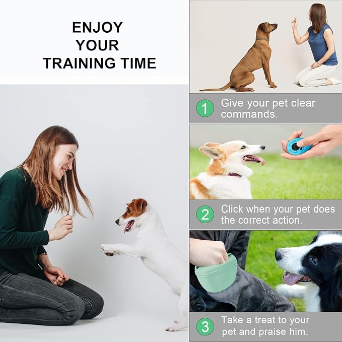Left&Right Dog Clicker Training Kit, Egg Green