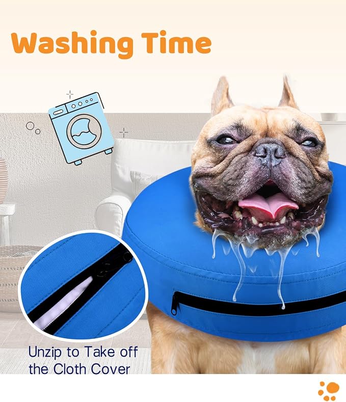 Supet Inflatable Dog Cone for Dogs to Stop Licking, Dog Neck Donut Collar Recovery E Collar to Stop Licking, Soft Pet Cone for Small Medium Large Dogs