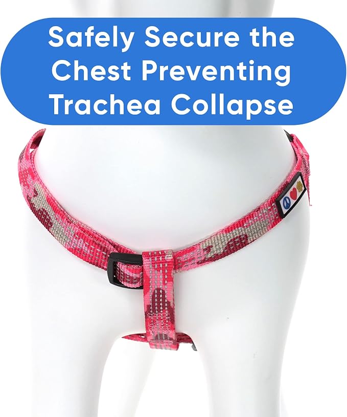 Pawtitas Reflective Step-in Dog Harness – Adjustable No-Pull Vest for Puppies to Seniors, Safe & Comfortable, S Camo Pink