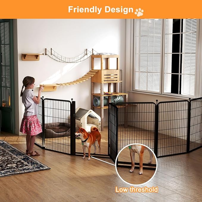 Wide Gate Dog Playpen Fence, 40in 10 Panels