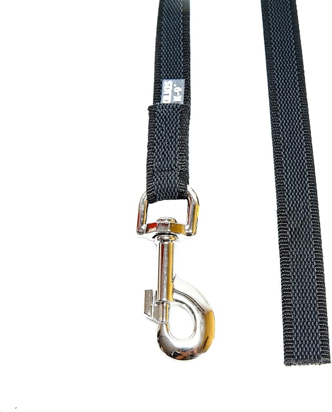 Color & Gray Super-Grip Leash without Handle, 0.79 in x 9.8 ft, Black-Gray