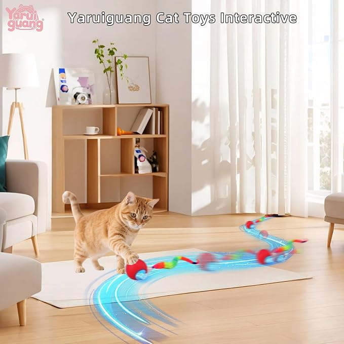Interactive Cat Toy Ball, Smart Moving Pet Toy for Cats & Dogs | cat toys for indoor cats | speedy tail 2.0 cat toy|cat teaser toy|interactive motion activated cat toys| stimulating cat toys