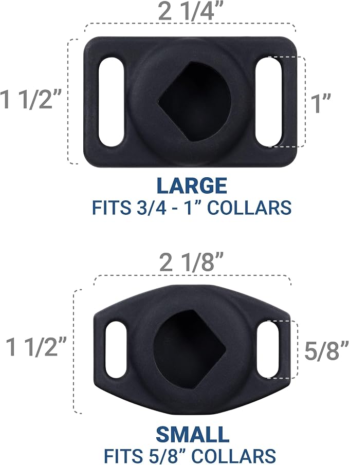 GoTags Designed for Airtag Personalized Dog Collar Holder, Silicone Dog Tag | Case for Pet Collar, Up to 2 Lines of Custom Text, Slide On Tag for GPS Dog Tracker, Compatible with Apple iPhone, Large