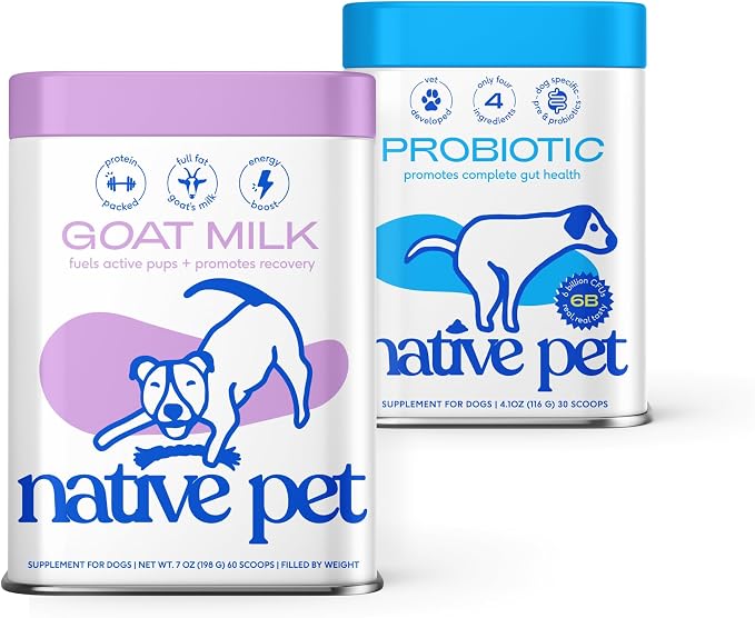Native Pet Goat Milk & Probiotic Powder Bundle - 60+30 Scoops