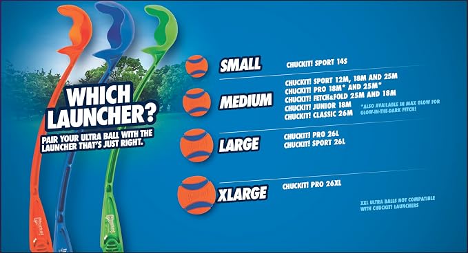 Chuckit! Classic 26M Dog Ball Launcher, 26in, Includes Medium 2.5in Ball | Compatible with Medium 2.5 In Balls, for Dogs 20-60 Pounds, Made in USA, Comes with 1 Medium Ultra DogBall