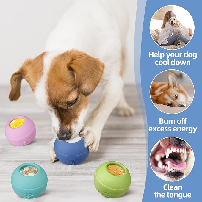 Long-Lasting Interactive Dog Lick Toy, Stuffable Dog Enrichment to Keep Dogs Busy, Wobbly Treat Dispensing Freezable Chew Toys, Food-Grade Safe (Dark Blue,L)
