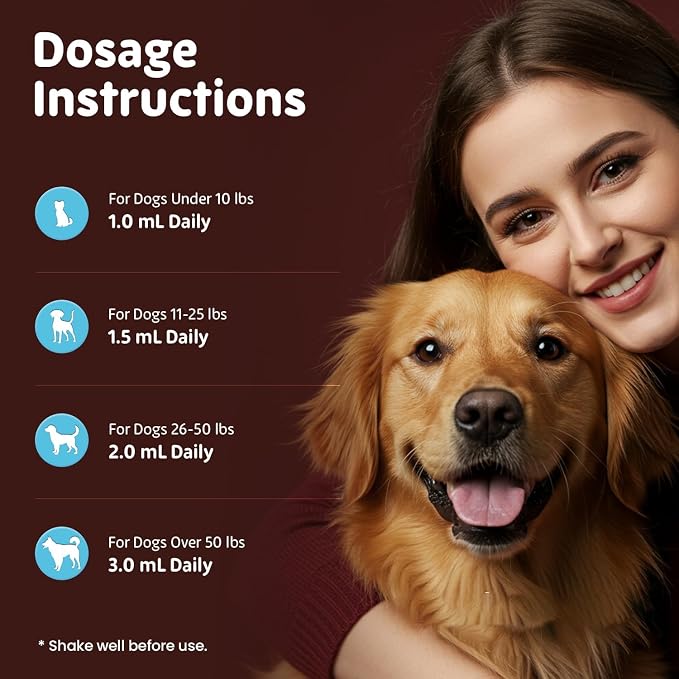 Liquid Collagen Drops for Dogs with Grass-Fed Bioactive Collagen Peptides - 4-in-1 Hip & Joint, Skin & Coat, Itch Relief Support with Vitamin C, Biotin & Hyaluronic Acid - for Dogs Ages