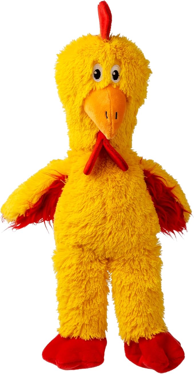 KONG Knots Chicken Dog Toy – Internal Knotted Rope & Dual Squeakers – Durable Plush with Minimal Stuffing, Indoor/Outdoor Chew & Tug Toy (Small)