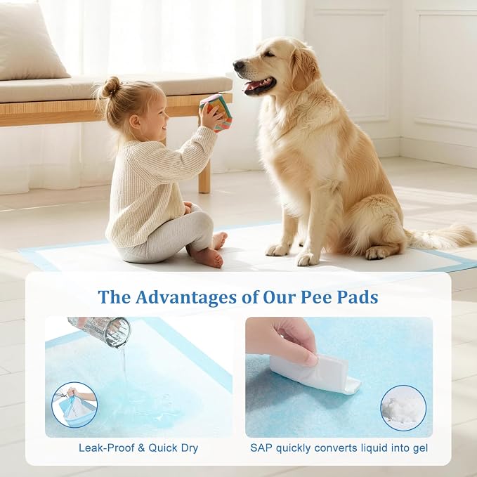 Dog Pee Pads Extra Large 31"x36" 100 Count, Disposable Puppy Training Pads, Super Absorbent Leak-Proof Pads for Dogs, Cats, Rabbits