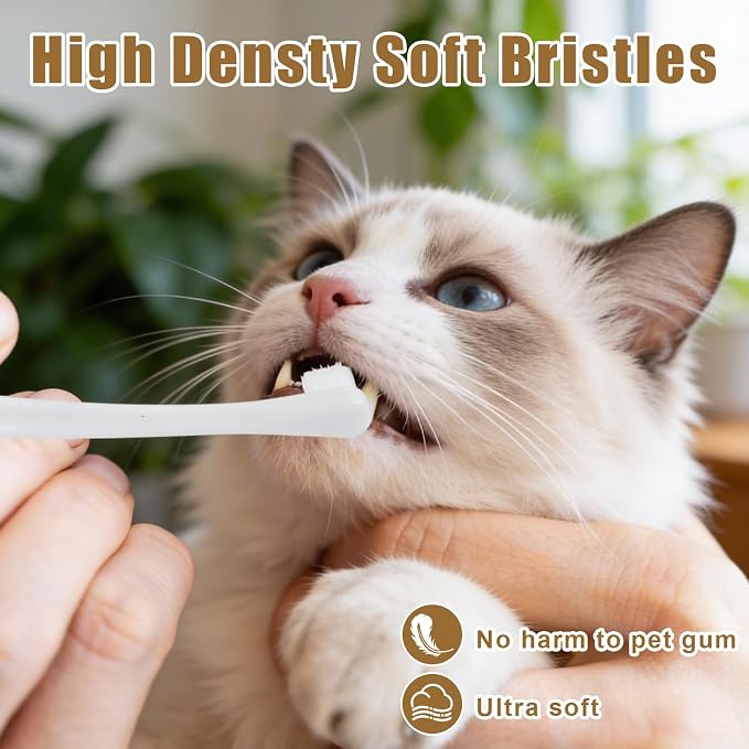 2 Pcs Puppy Toothbrush, Soft Bristles Small Dog Toothbrush, Toothbrushs for Dogs Cats Sensitive Teeth, Smooth Bristles Head Tooth Brush Deep Clean Kit for Puppy, Kitten, Small Dog & Cat