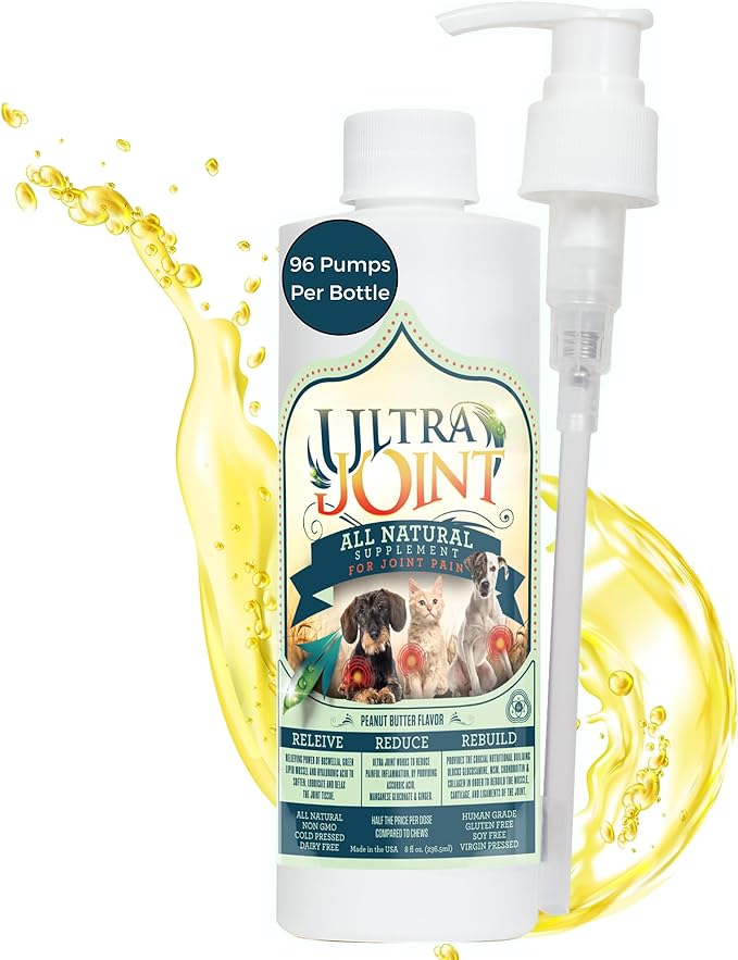 Ultra Joint - Liquid Joint Support Supplement for Dogs, 8 oz Bottle w/Pump