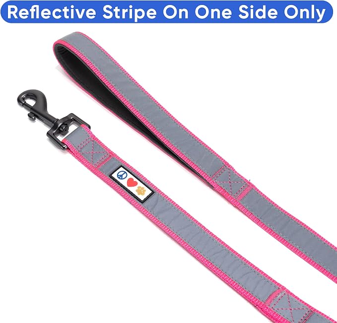 Pawtitas Double Handle Dog Leash Heavy Duty for Training No Pull Leashes Ideal for Medium and Large Dogs | Great for Walking, Running & Training Dog Leash - Medium/Large - Pink