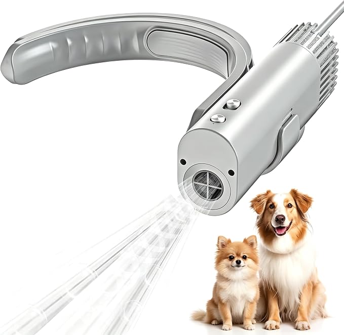 Hands-Free Dog Dryer for Pet Grooming | Neck Dog Dryer, 110,000 RPM High Velocity Pet Hair Blow Dryer, 1400W Wearable Design, 2 Speeds 4 Heat Settings, Home & Salon