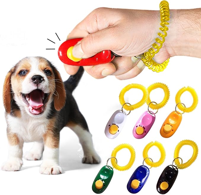SunGrow Dog Clicker with Wrist Bands, 7 Pack