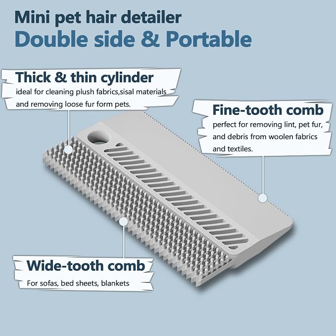 2 Pack Portable Pet Dogs Cats Hair Remover Lint Removal Shaver Tool Fur Scraper Carpet Rake for Couch Furniture Car Mats Fabric Sofa Clothes Bedding