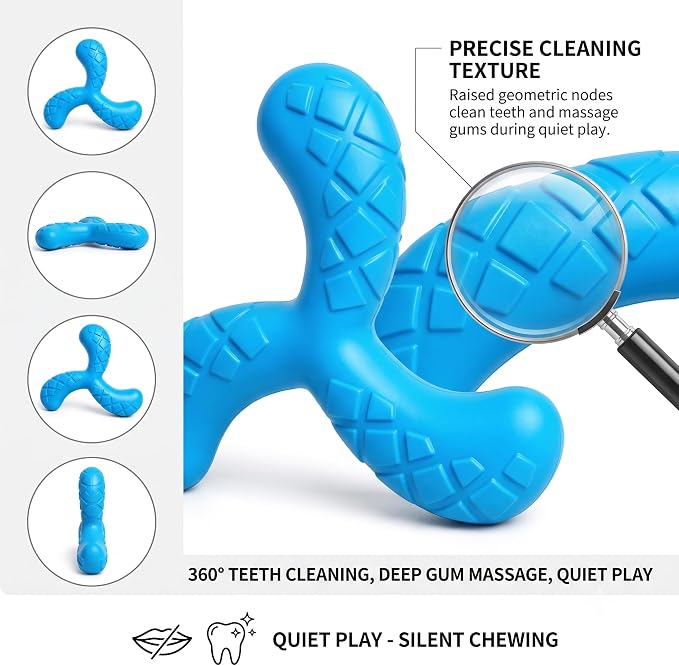 Dog Chew Toy, Durable Y-Shape Dental Toy, Royal Blue