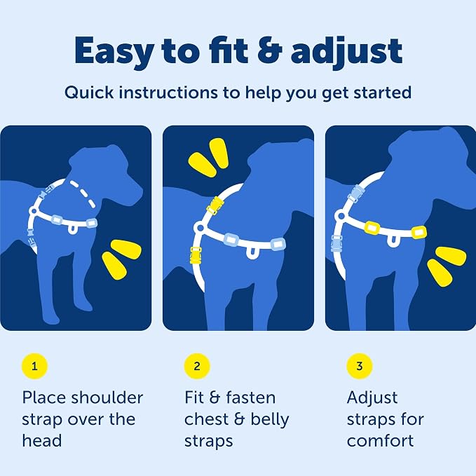 Petsafe Deluxe Easy Walk Harness, Small, Steel Gray, EWH-D-HC-S-STL | Padded Neoprene Straps, Reflective Strips for Night Safety, Martingale Loop Curbs Pulling from the Chest, Not the Throat