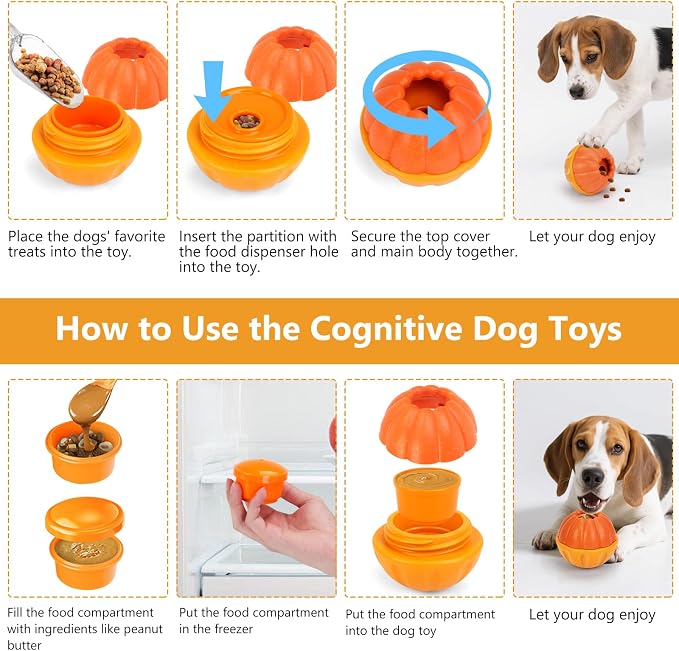 Interactive Dog Toys for Boredom, 2 in 1 Frozen Treat Toy | Keeps Dogs Busy, Reduces Anxiety, Reusable Treat Dispensing, Puzzle Toy, For Small Medium Large Dogs