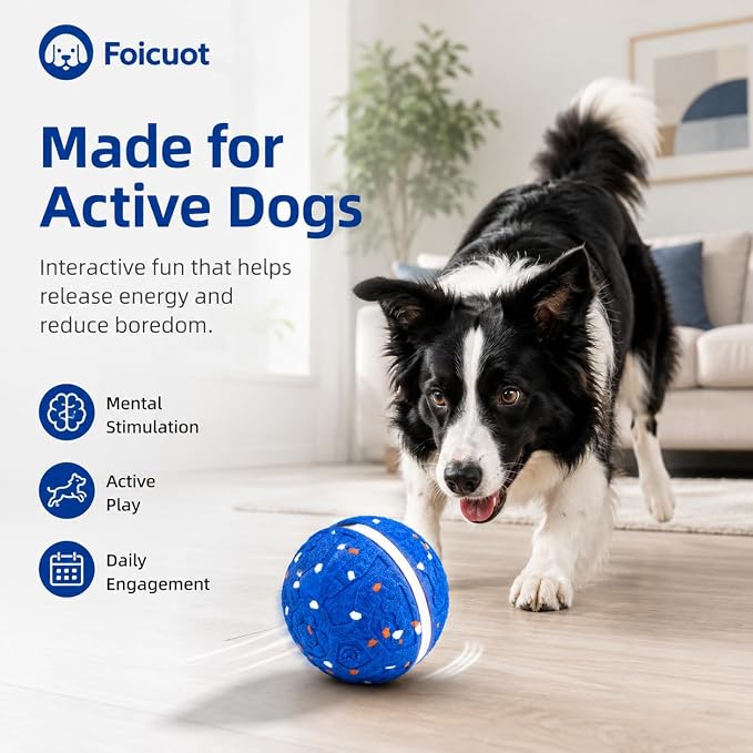 Interactive Dog Ball Toy, 3 Modes, LED, Sound & Vibration, USB-C | Durable E-TPU, Colorful LED Lights, Sound & Vibration, 50-Min USB-C Charging, Up to 3.5H Playtime, IP7 Water Resistance