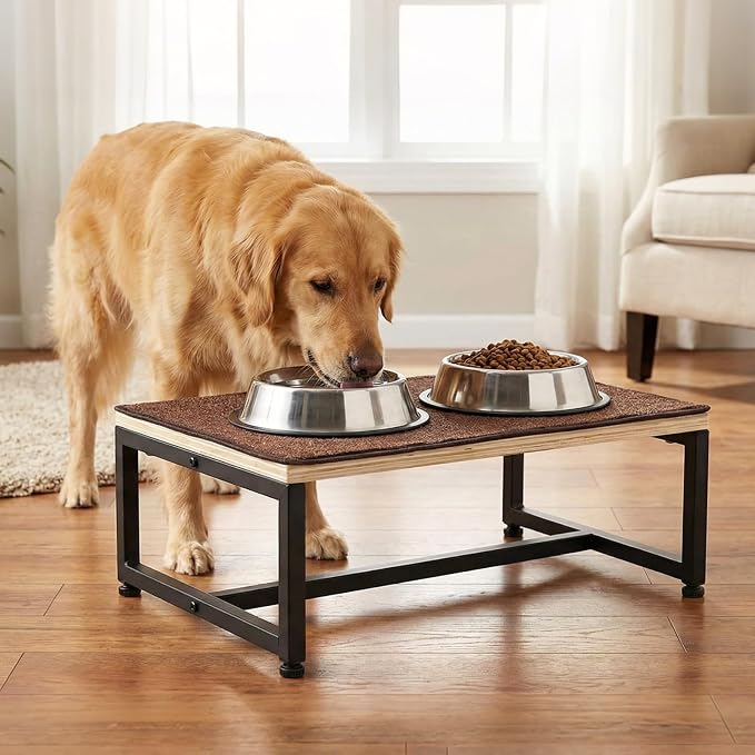 Veehoo Dog Steps Stool with Metal Frame for Couch Bed, Single Step 6" H Small Stairs for Dogs to Get on Couch with Non Slip Rug, Wooden Portable Doggie Stairs Puppy Steps Doggy Ramp Pet Ladder 16" W