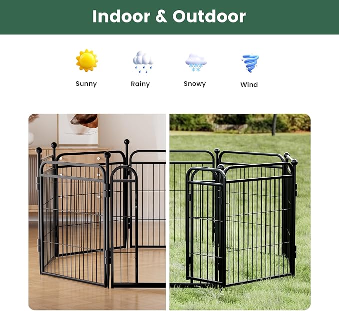 Gardner Pet Dog Playpens, 40" H 16 Panels Dog Pen Outdoor/Indoor Dog Fence Exercise Pen for Small/Medium/Large Dogs, Foldable Pet Play Yard Gate with Gravity Automatic Lock, Pet Playpen, Black