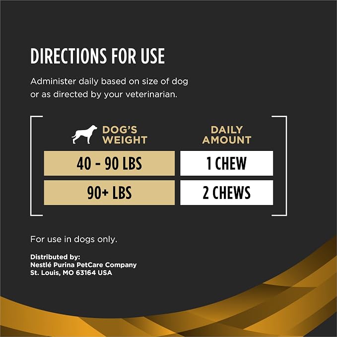 Purina Pro Plan Veterinary Large Breed Dog Joint Care Supplement with Glucosamine, Chondroitin, and Collagen to Support Hip and Joint Health – 60ct Pouch