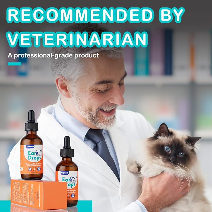 Dog Ear Drops, Dog Ear Cleaner Drops, 2 oz with Dropper