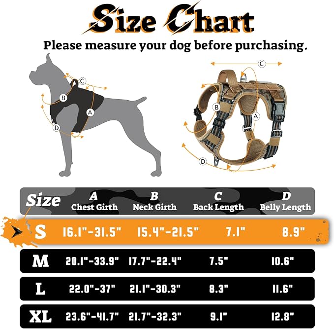 rabbitgoo Tactical Dog Harness for Small Dogs, No Pull Service Pet Vest | Military Molle System & Easy Control Handle, Adjustable and Reflective for Walking and Training, Desert Camo, Small