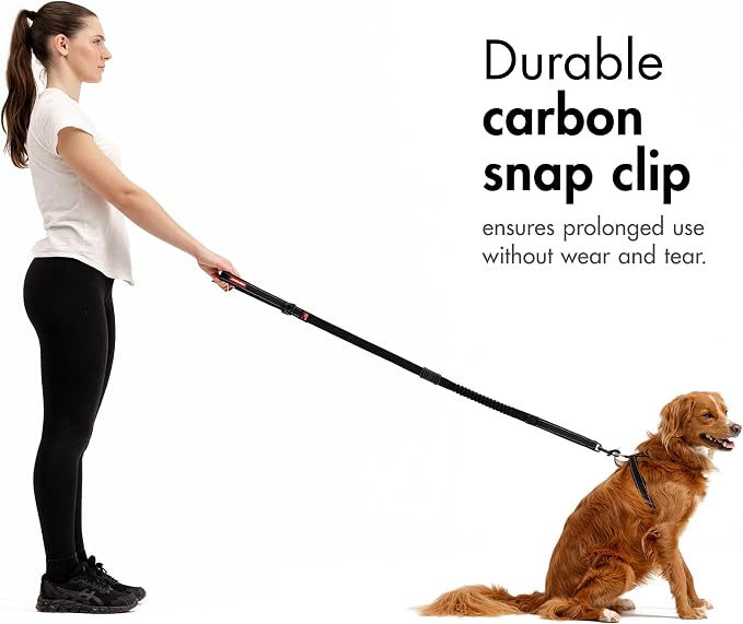 EzyDog Zero Shock - Bungee Dog Leash, Shock Absorbing - 48-Inch, Corduroy | Padded Neoprene Grip, Traffic Handle, Reflective Stitching, Strong for All Size Pullers, 1" Soft Touch Webbing for Durability
