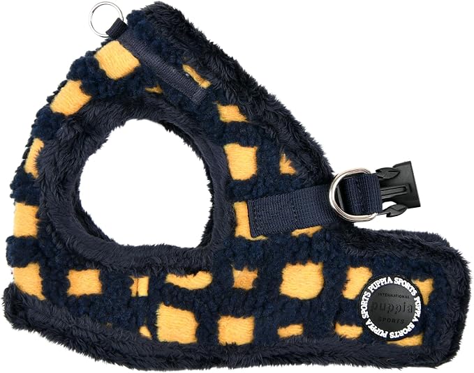 Puppia Stefan Vest Dog Harness Step-in Warm Winter Tumbling Waffle Pattern for Small and Medium Dog, Navy, Small