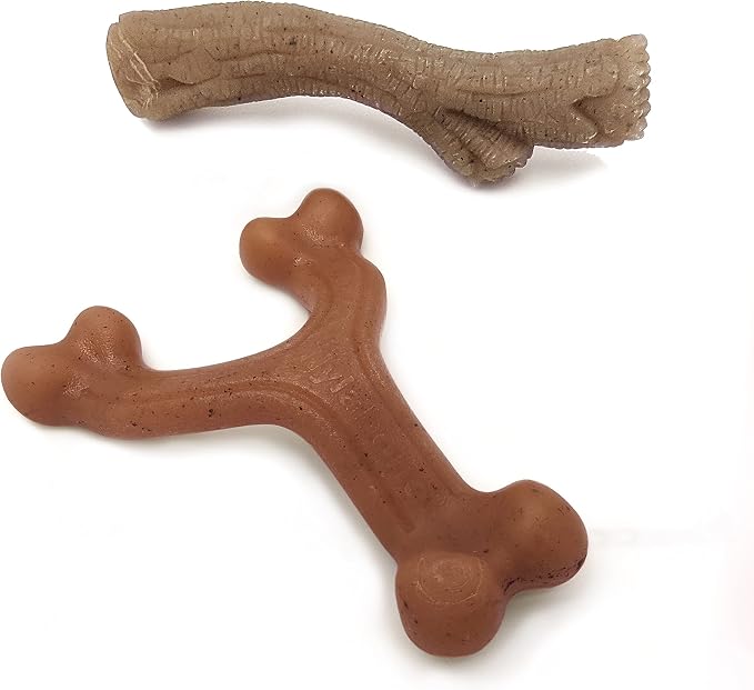 Nylabone Gourmet Style Strong Chew Toy Bundle, Chew Toys for Dogs, Bacon & Peanut Butter Flavor, Small/Regular (2 Count)