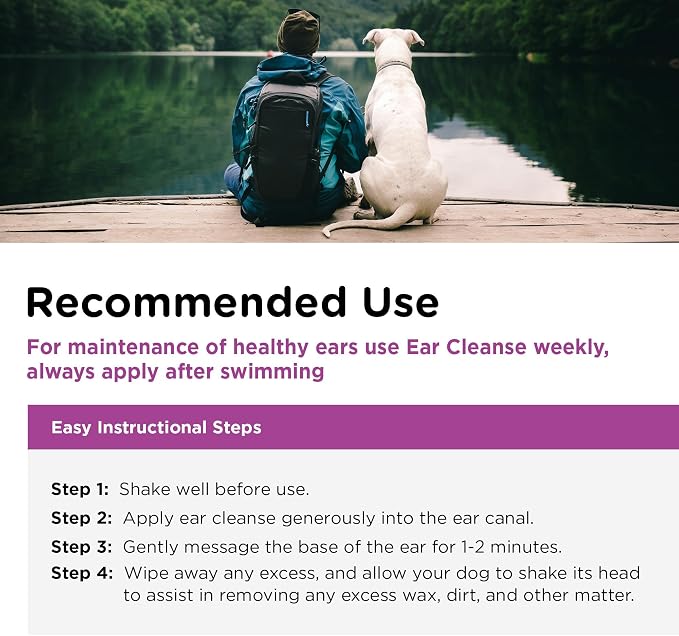 Nutri-Vet Ear Cleanse for Dogs, Liquid Ear Cleanser with Soothing Aloe & Salicylic Acid, Removes & Cleans Wax,Dirt,and Debris,Deodorizes,and Itch Relief, Gentle Veterinarian Formulated,8oz,(Pack of 2)