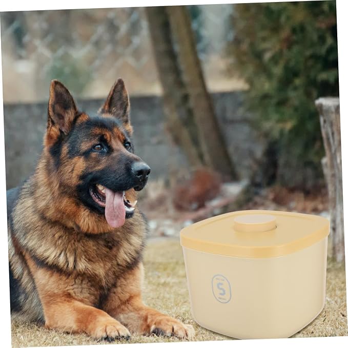 DOITOOL Small Vacuum Sealed Pet Food Storage Container Airtight Cat Food Bin Yellow Plastic Grain Bucket for Household Use
