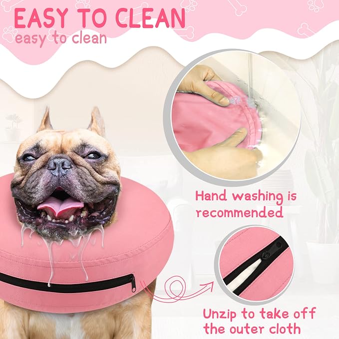 Supet Inflatable Dog Cone Collar for Small Dogs Puppies Cats, Soft Dog Cone Alternative After Surgery for Puppies Cats to Stop Licking