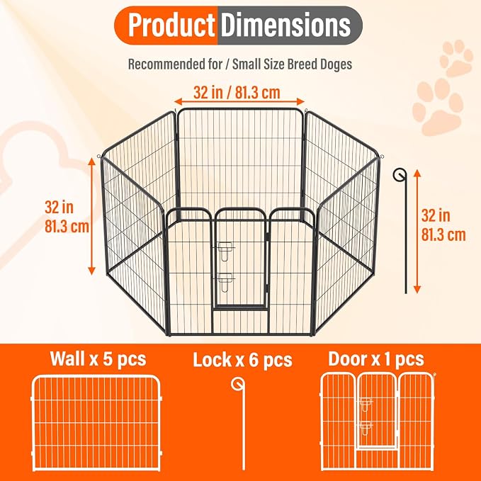 FDW Dog Playpen Kennel, 32in 6 Panels