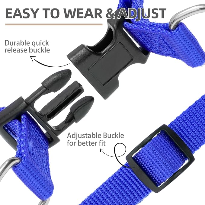 PUPTECK No Pull Dog Harness Large Sized Step-in Adjustable Puppy Vest | Soft Webbing Basic Halter with ID Tag for Outdoor Walking