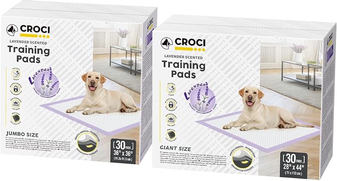 CROCI Dog Pads Lavender Scented 36x36in 30 Counts, 28x44in 30 Counts