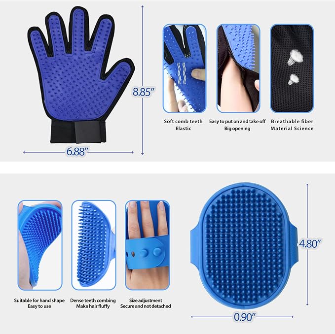 NVNAN Cat & Dog Grooming Gloves