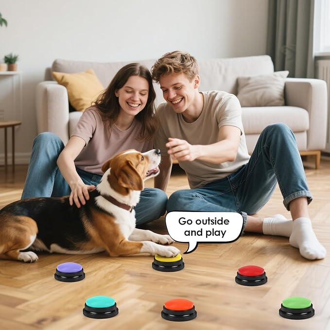 lazycozy Dog Buttons for Communication, Pack of 6