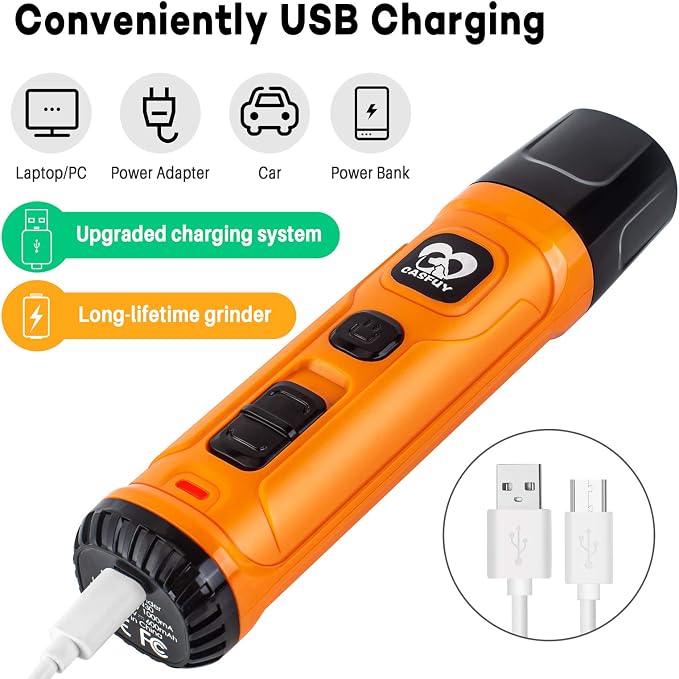 Casfuy New Version 2-Speed Dog Nail Grinder - Orange